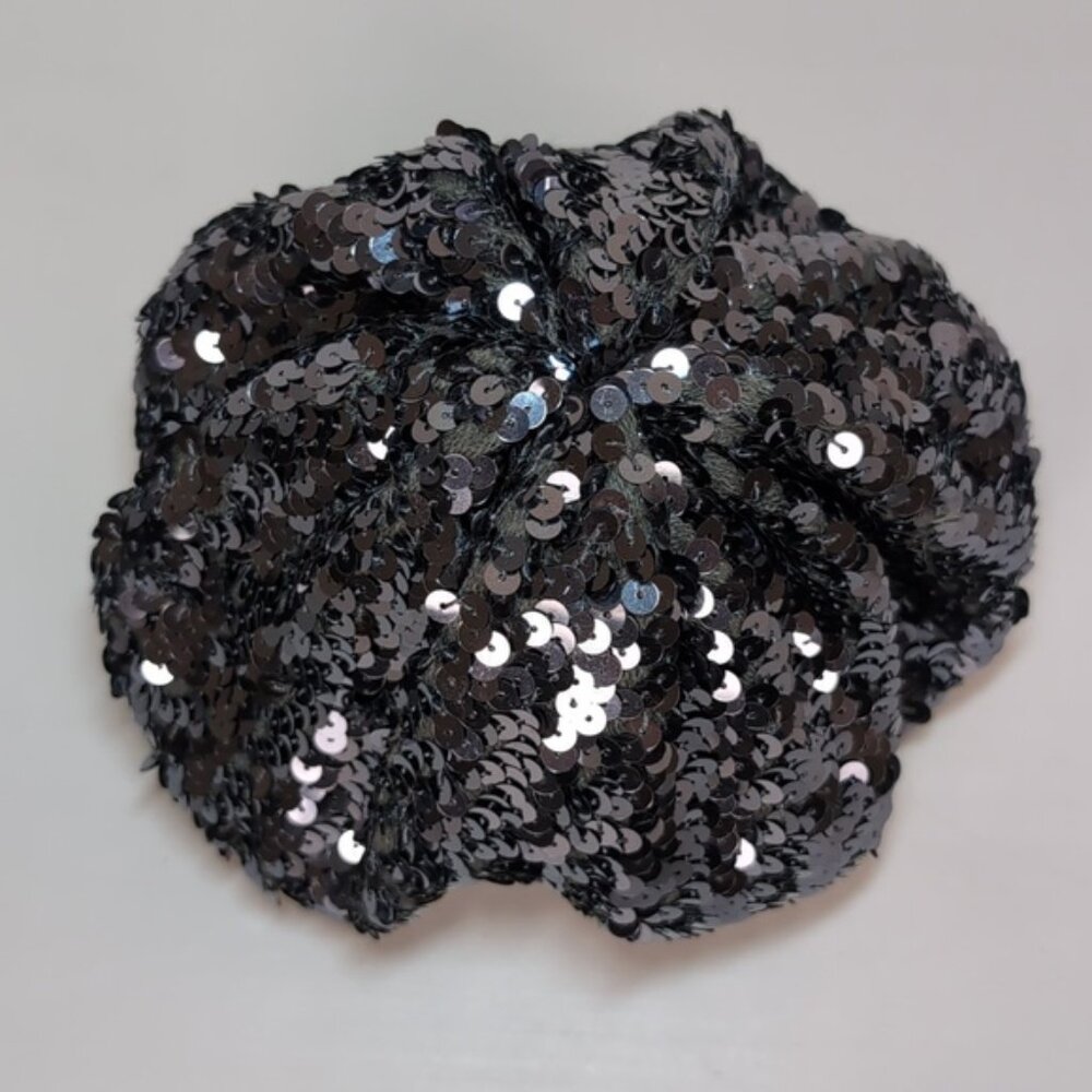 Childrens Place Sequin Beret Hat Gunmetal Silver Gray Party Fashionista - Picture 5 of 12